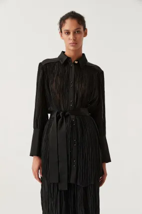 Aerial Oversized Pleated Shirt