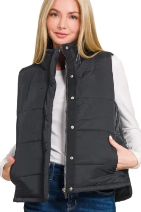 Basic Puffer Vests - 2 Colors!