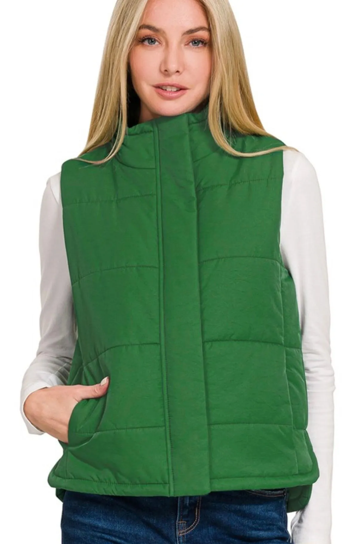 Basic Puffer Vests - 2 Colors!