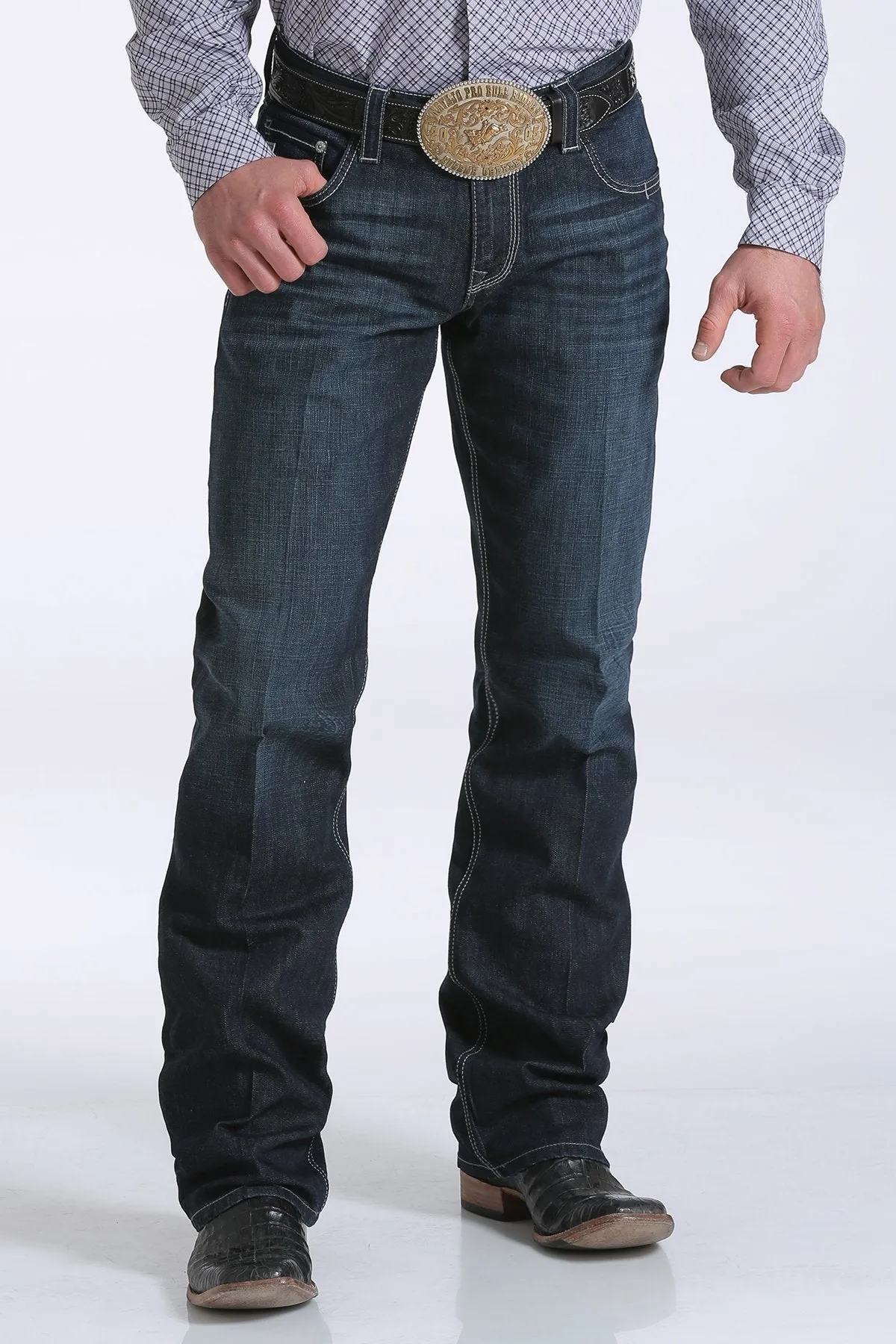 Cinch Mens Relaxed Fit Carter 2.4 Performance Denim Dark Rinse Style MB71934005