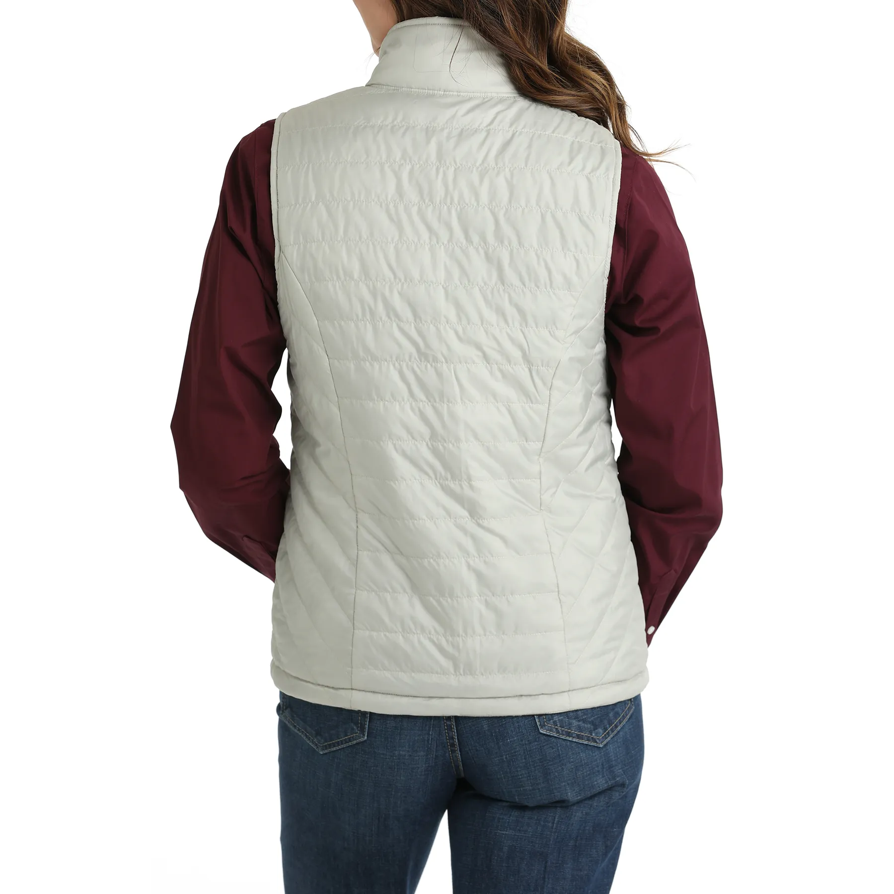 Cinch Women's Reversible Grey Aztec Quilted Full Zip Vest MAV9907001