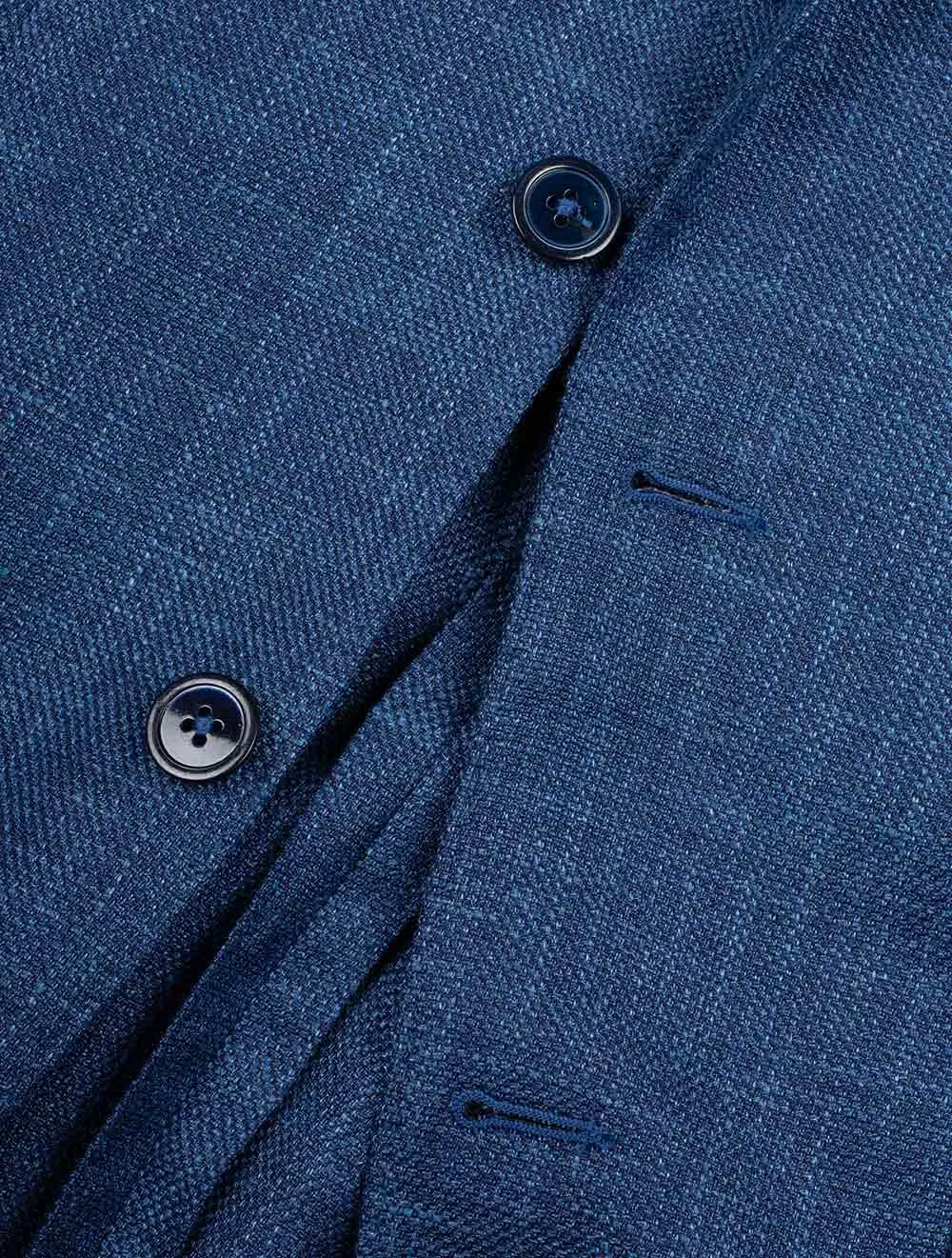 Drago Wool Silk Linen Half Lined Jacket Blue