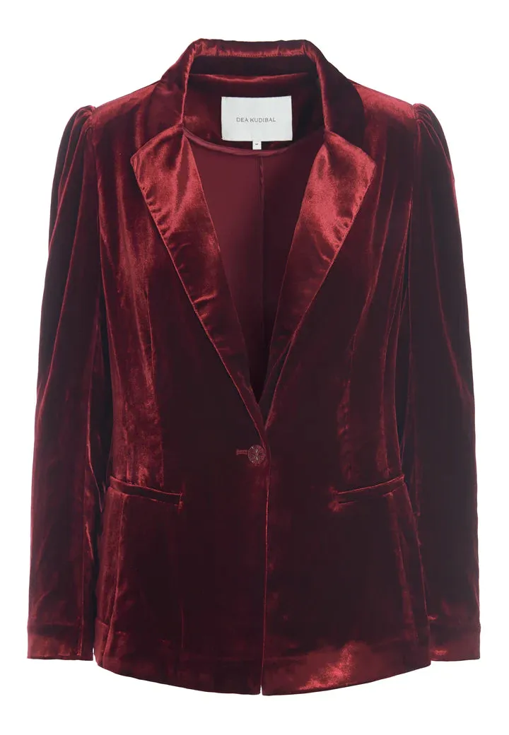 Falula Merlot Velvet Blazer