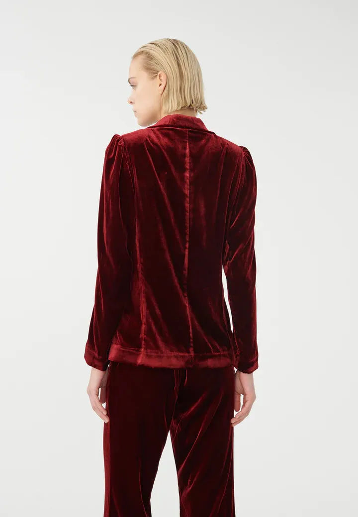 Falula Merlot Velvet Blazer