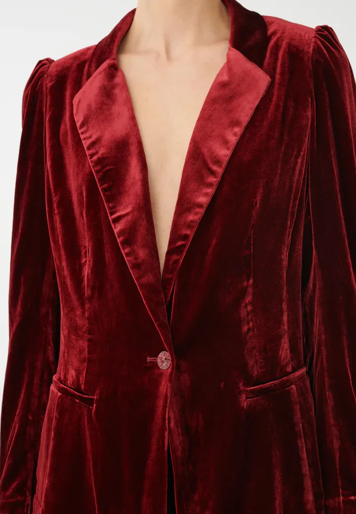 Falula Merlot Velvet Blazer