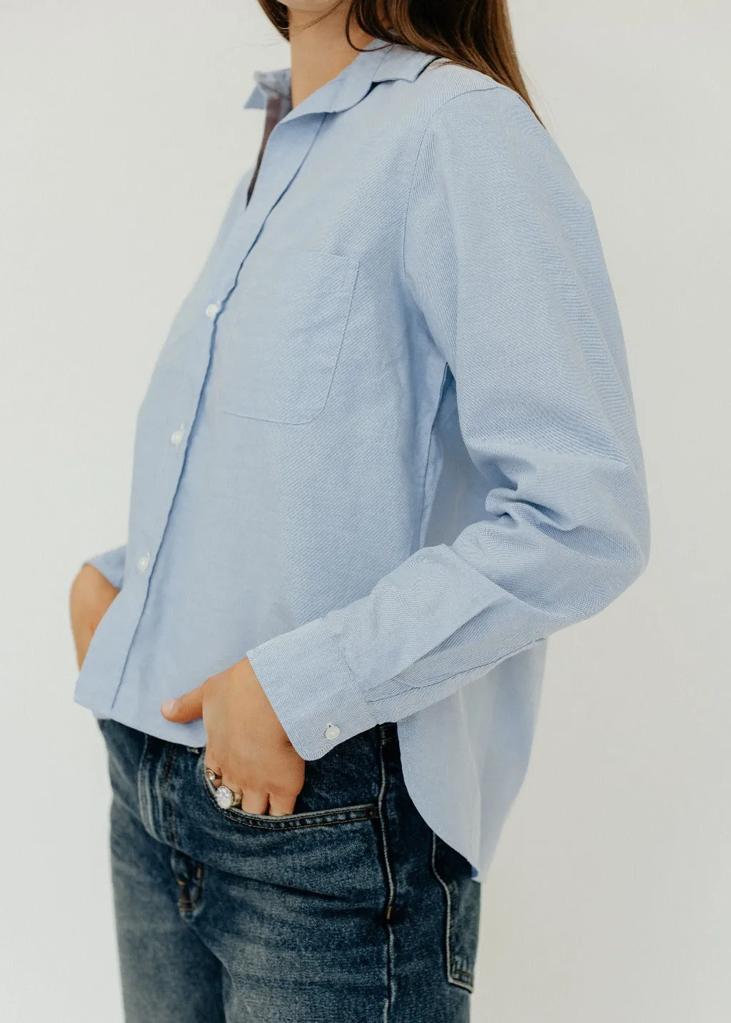 Frank & Eileen 'Silvio' Untuckable Button-Up in Blue