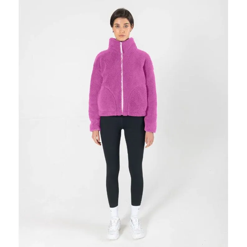 Gym Coffee Womens Industry Fleece High Collar Jacket Crisp Pink