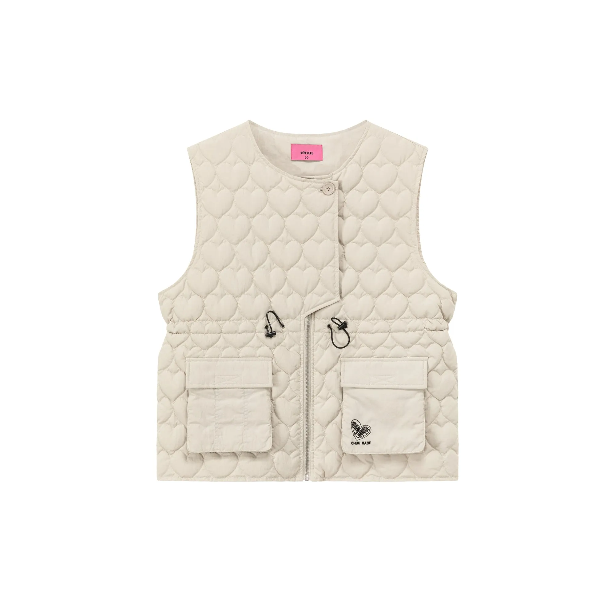 Heart Quilted Padded Vest