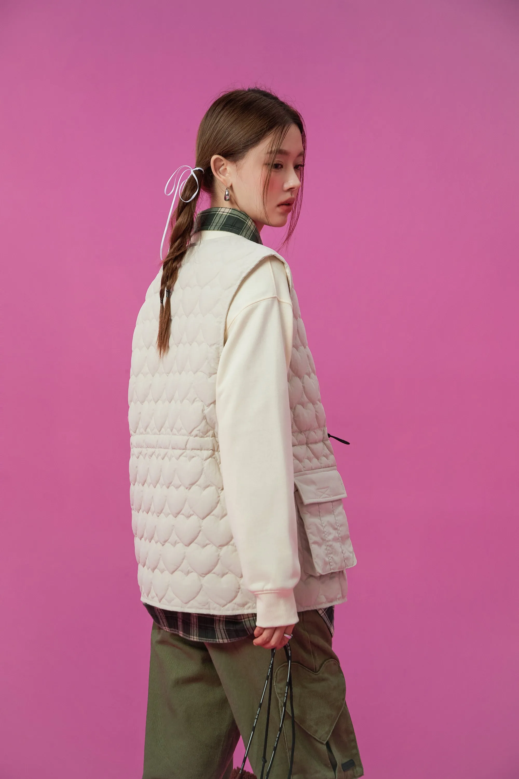 Heart Quilted Padded Vest