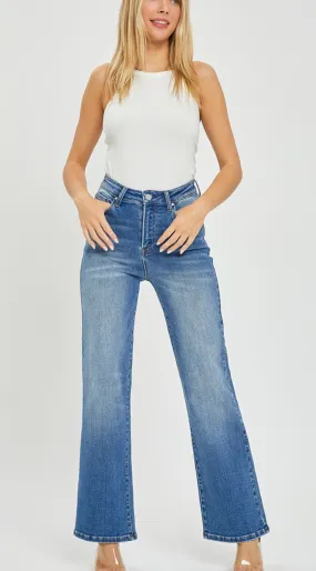 High Rise Relaxed Straight Risen Jean