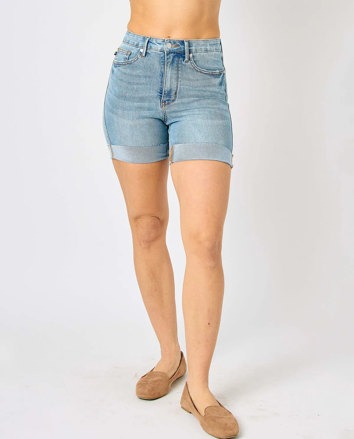 Judy Blue High Waist Tummy Control Cool Denim Shorts