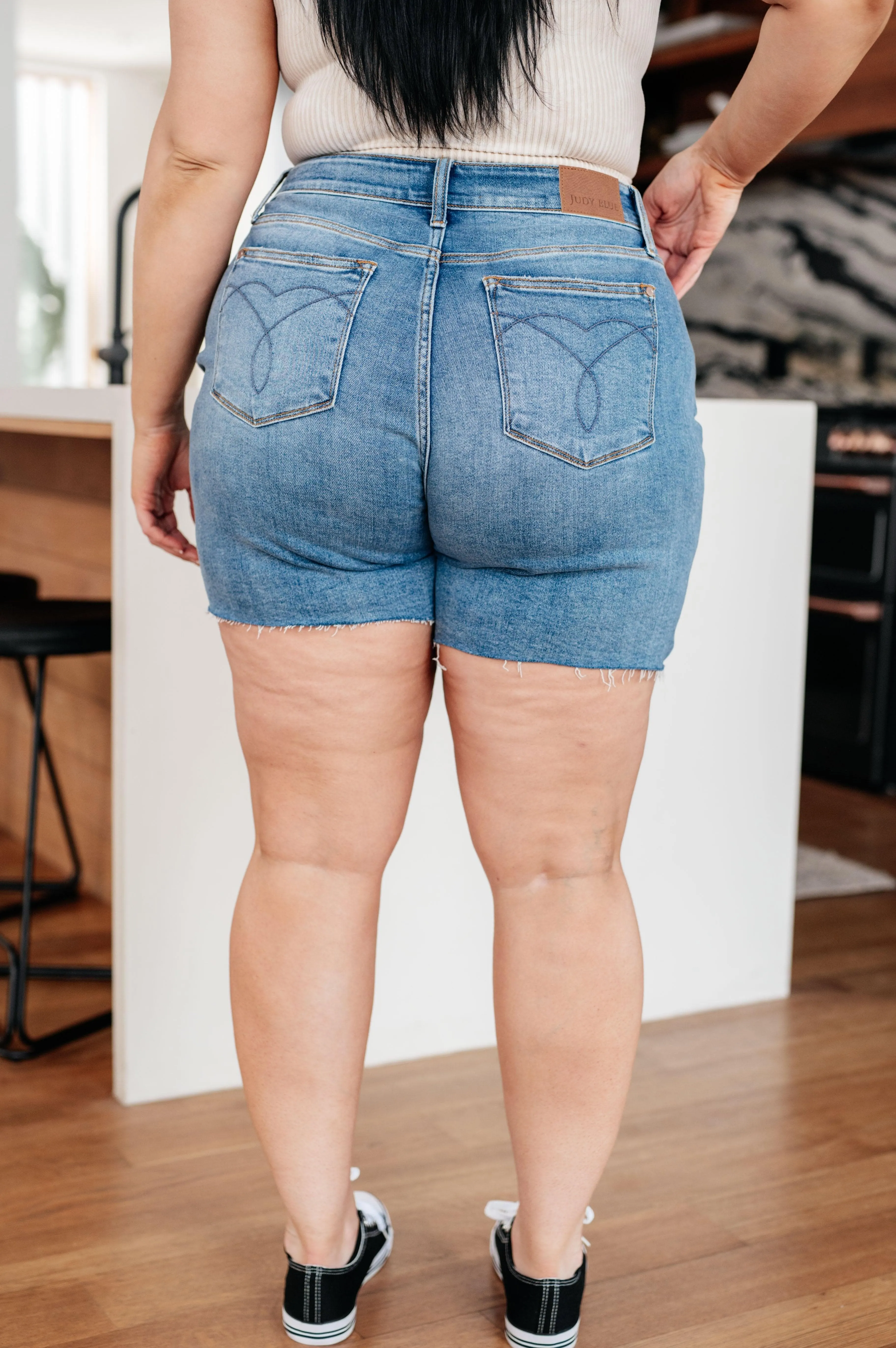 Judy Blue Stretch High Rise Cutoff Denim Shorts