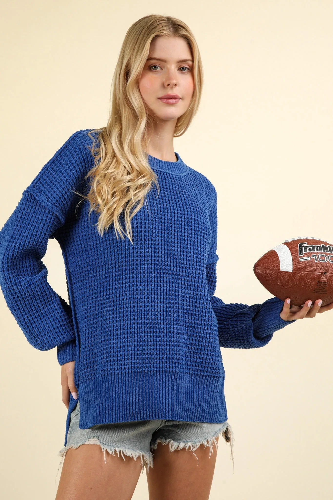 Kia Comfy Oversized Knit Sweater Pullover Top