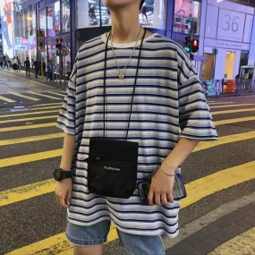 [Korean Style] Barney Stripe 1/2 T-shirts