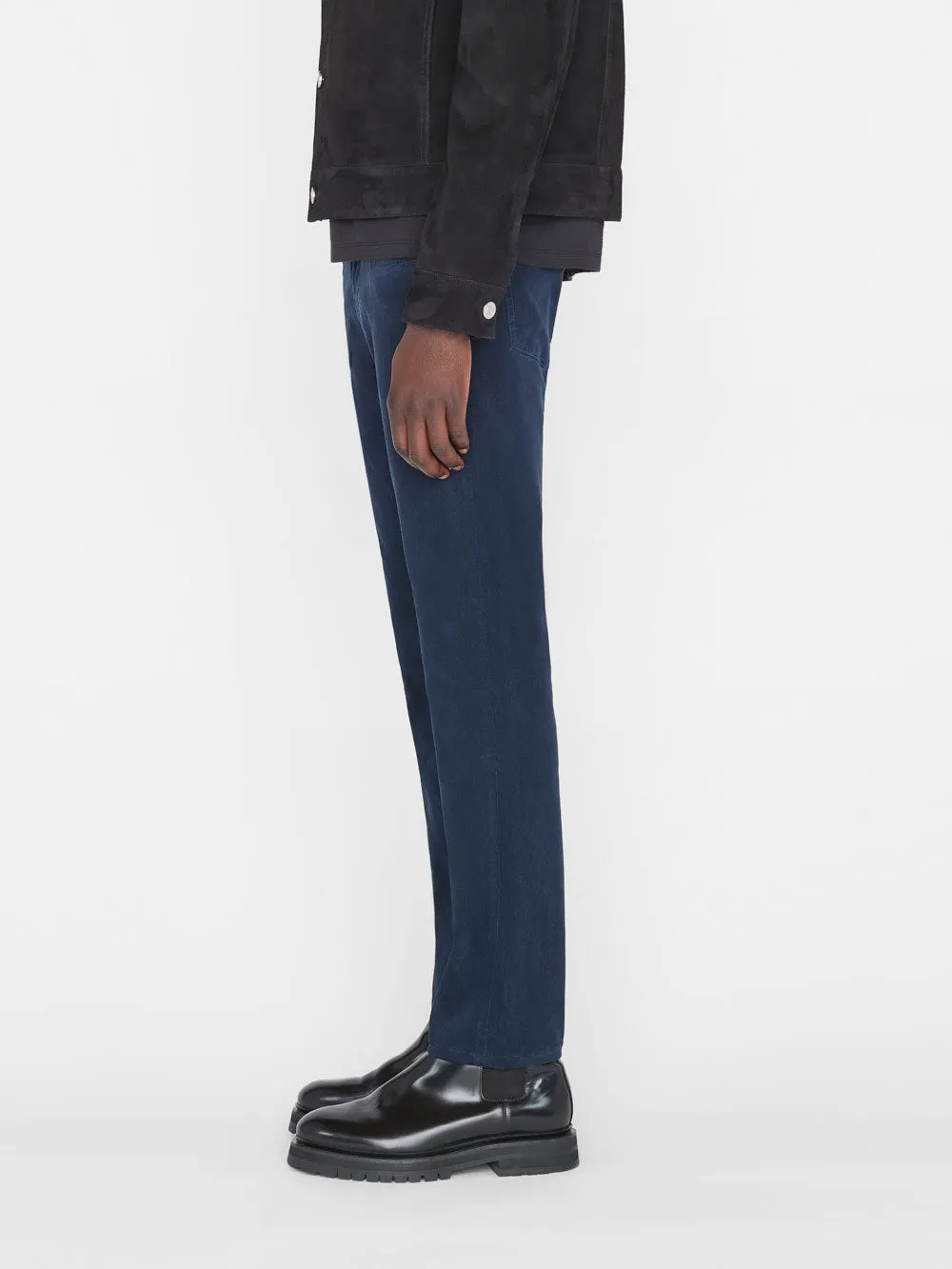 L'Homme Slim Crop Brushed Twill -- Navy