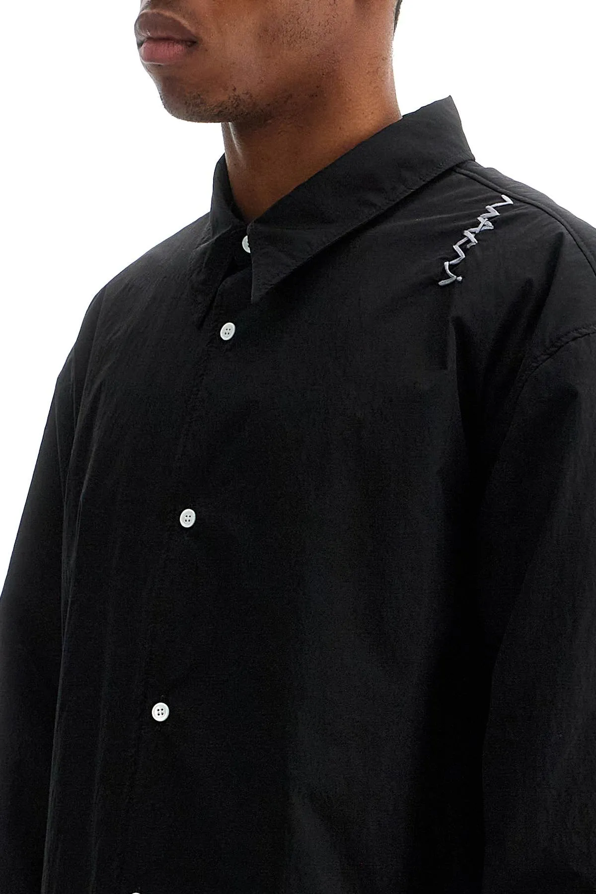 Marni Padded Overshirt With Embroidered Logo