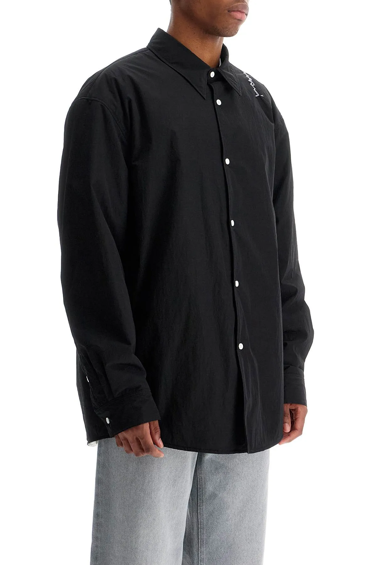 Marni Padded Overshirt With Embroidered Logo