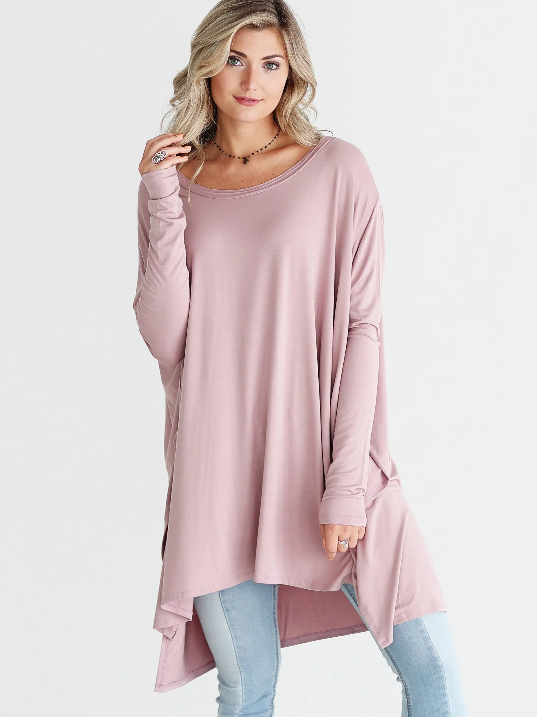 Mauve DLMN Oversized Tee