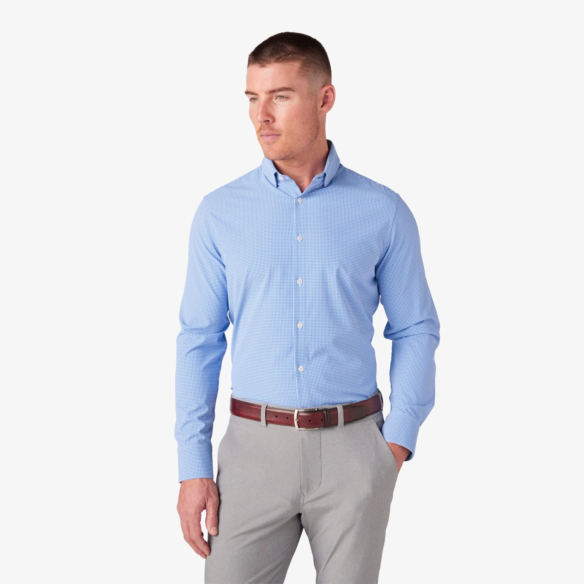 Men's Mizzen   Main | Leeward Trim Long Sleeve | Cobalt Stratford Check