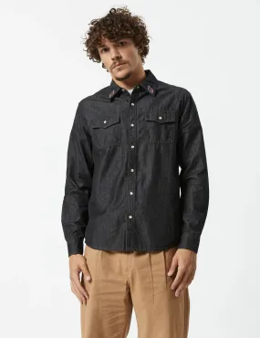 Mr Simple Rancho L/S Shirt Black Chambray