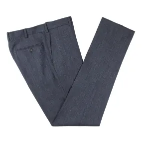 Navy Denim Cotton Stretch Trousers