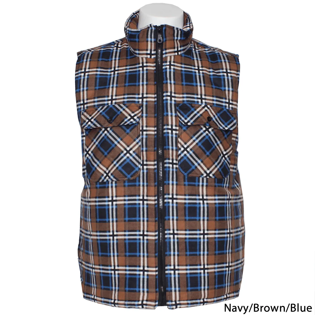 Pilbara Zipper Flannelette Quilted Vest