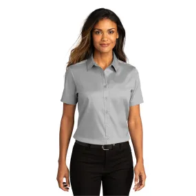 Port Authority® Women's Short Sleeve SuperPro React ™ Twill Shirt - Gusty Grey