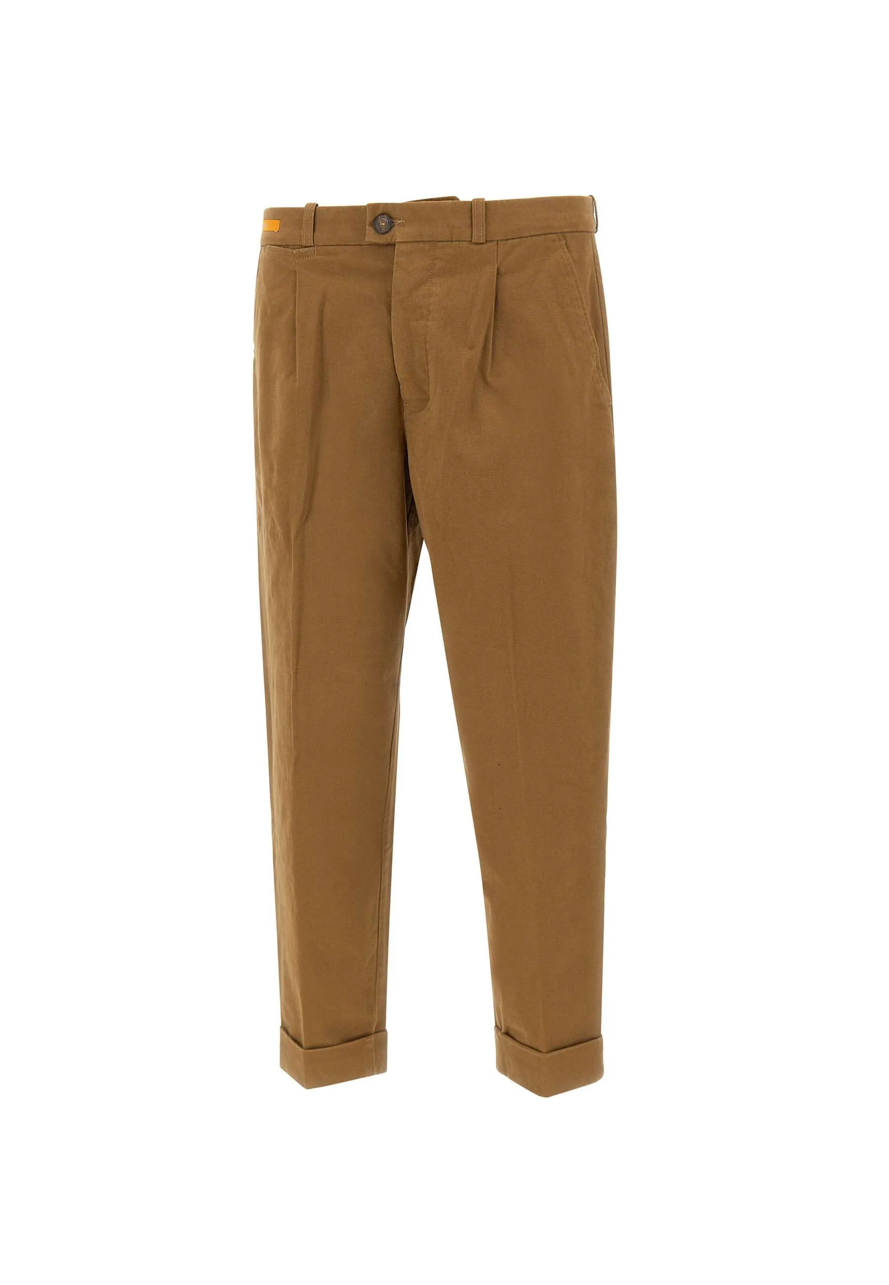 Slim Fit Camel Stretch Trousers