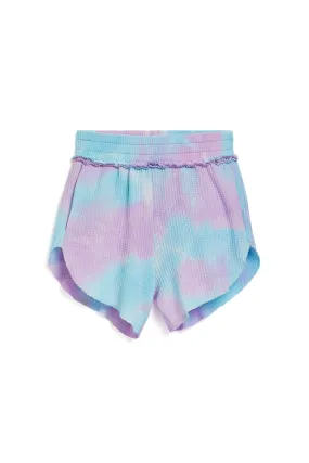 Smocked Waist Tie Dye Knit Short