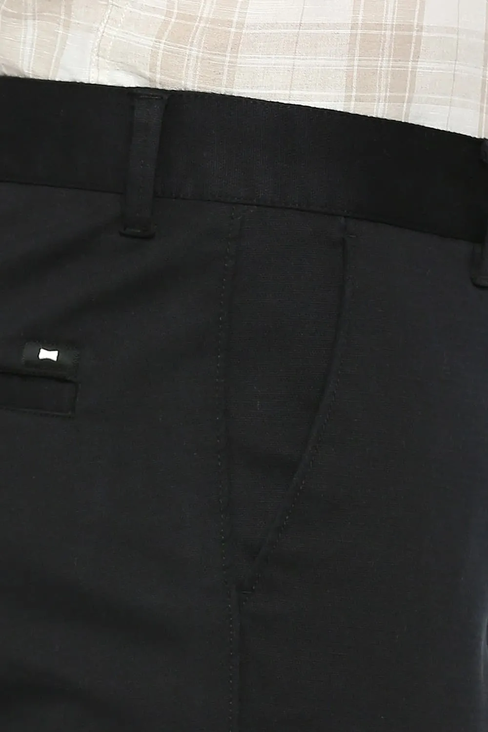 Tapered Fit Cotton Stretch Dobby Trousers