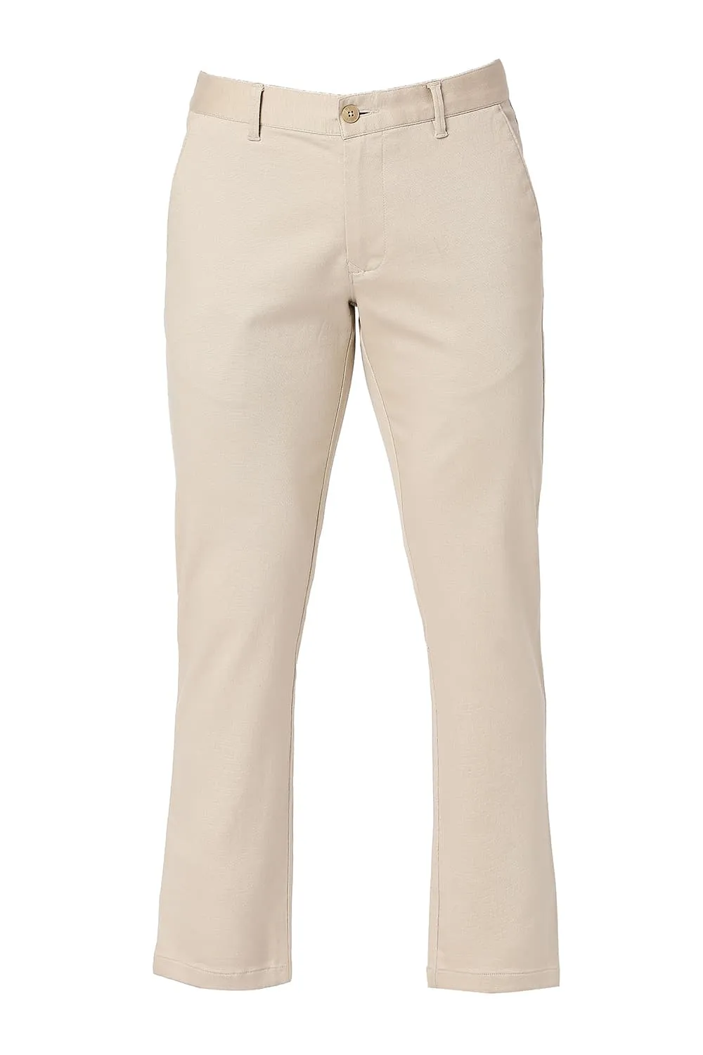 Tapered Fit Cotton Stretch Dobby Trousers