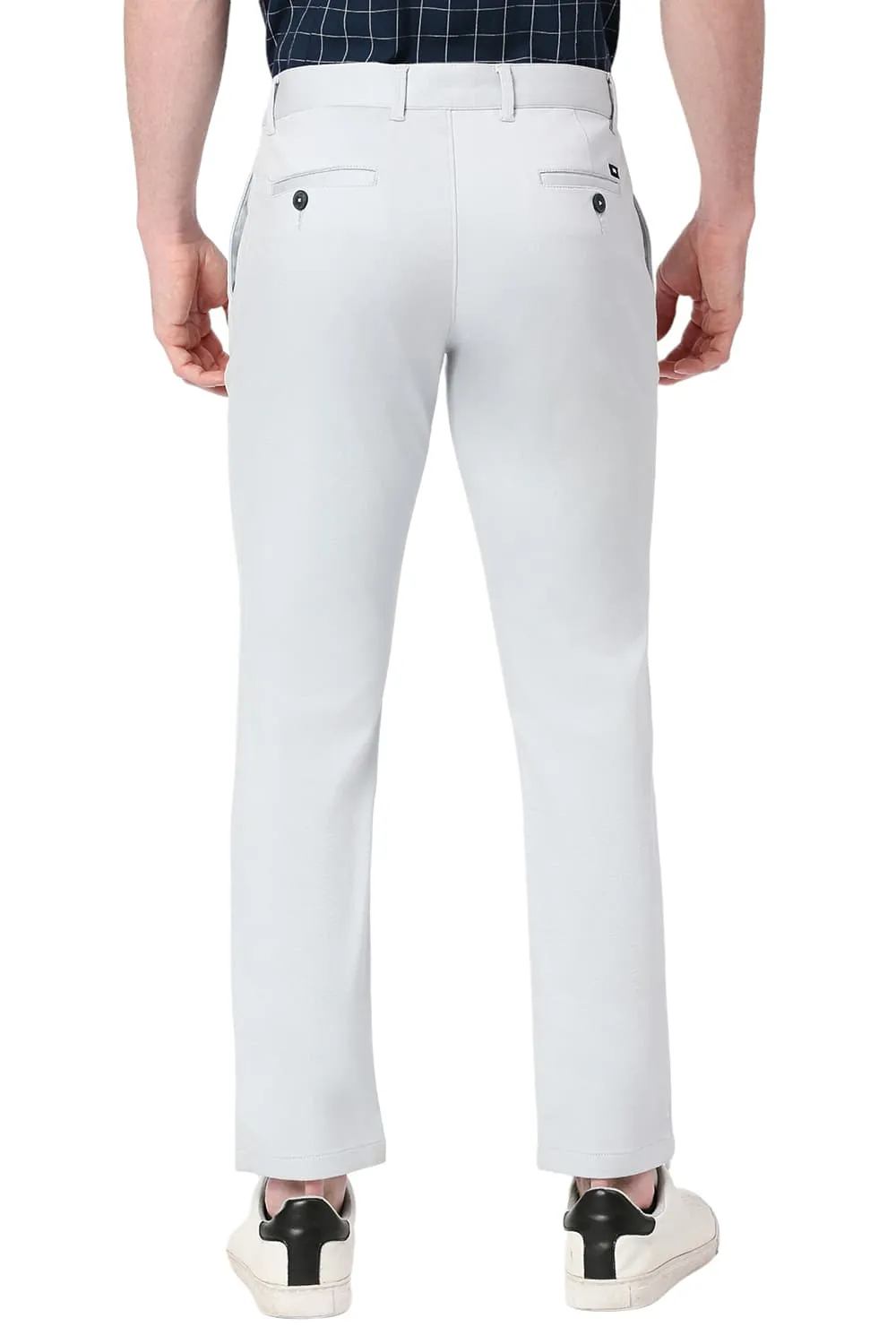 Tapered Fit Cotton Stretch Dobby Trousers