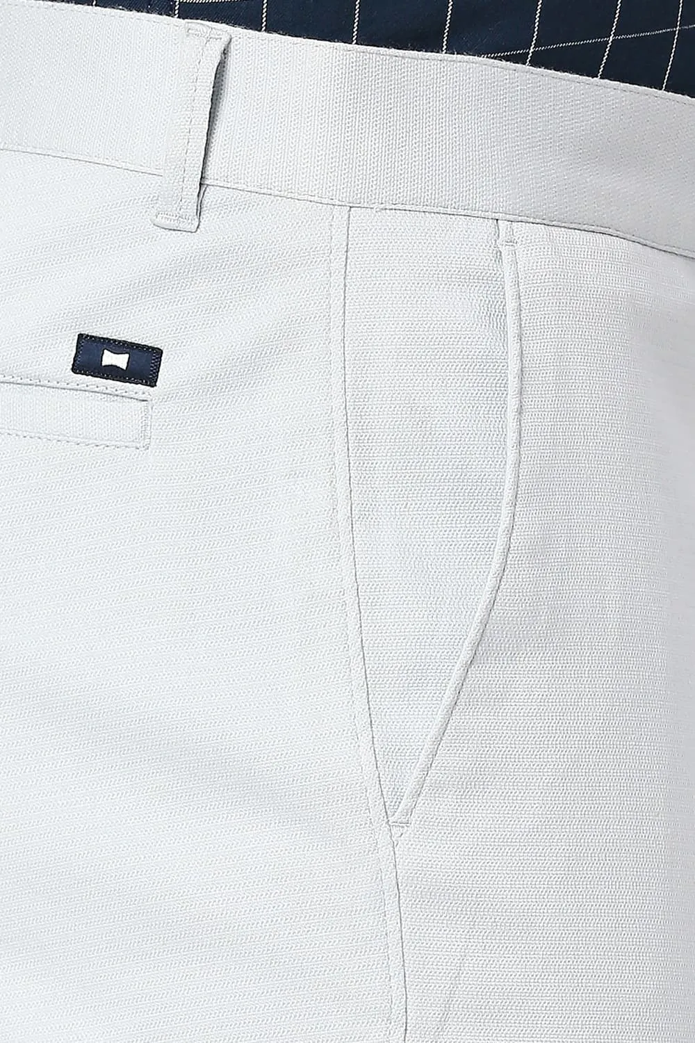 Tapered Fit Cotton Stretch Dobby Trousers