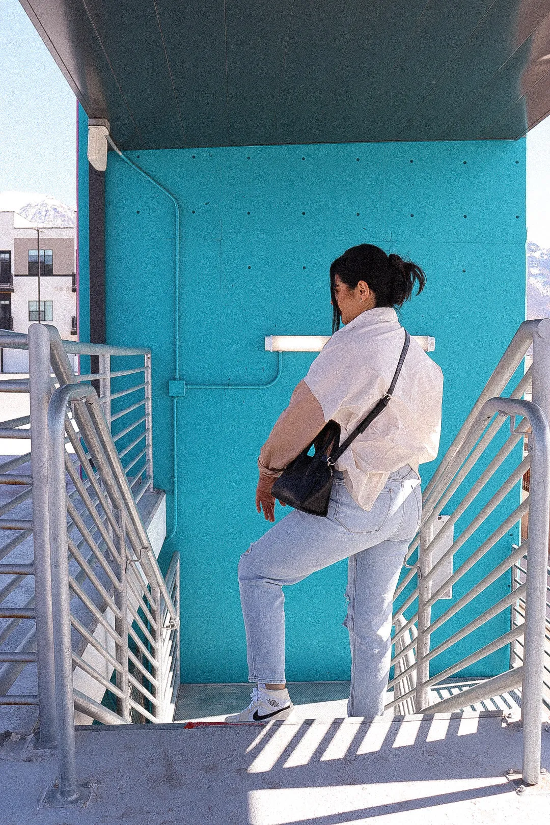 the colorblock trend boyfriend button down shirt