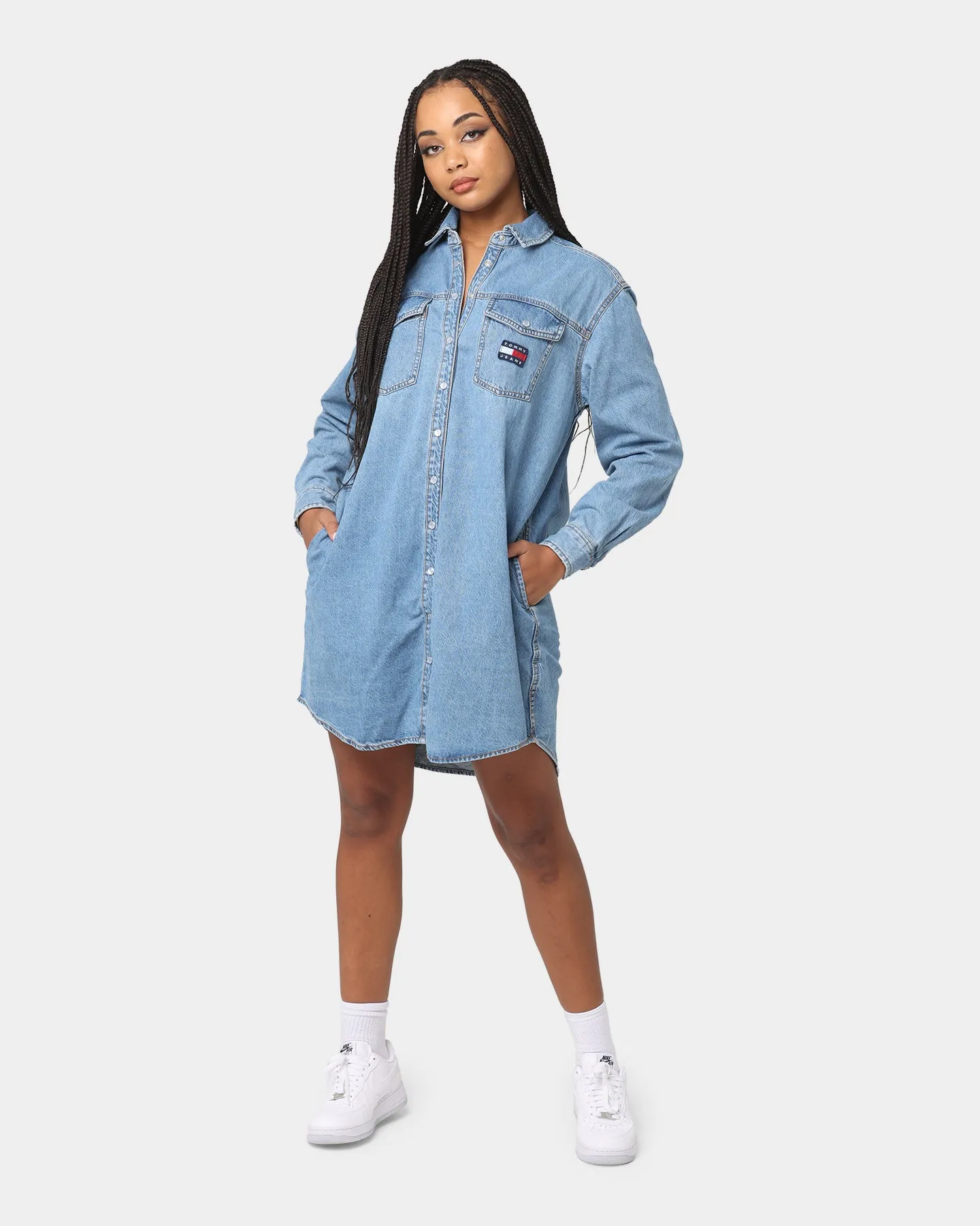 Tommy Jeans Women's Relaxed Denim Shirt Dress Denim