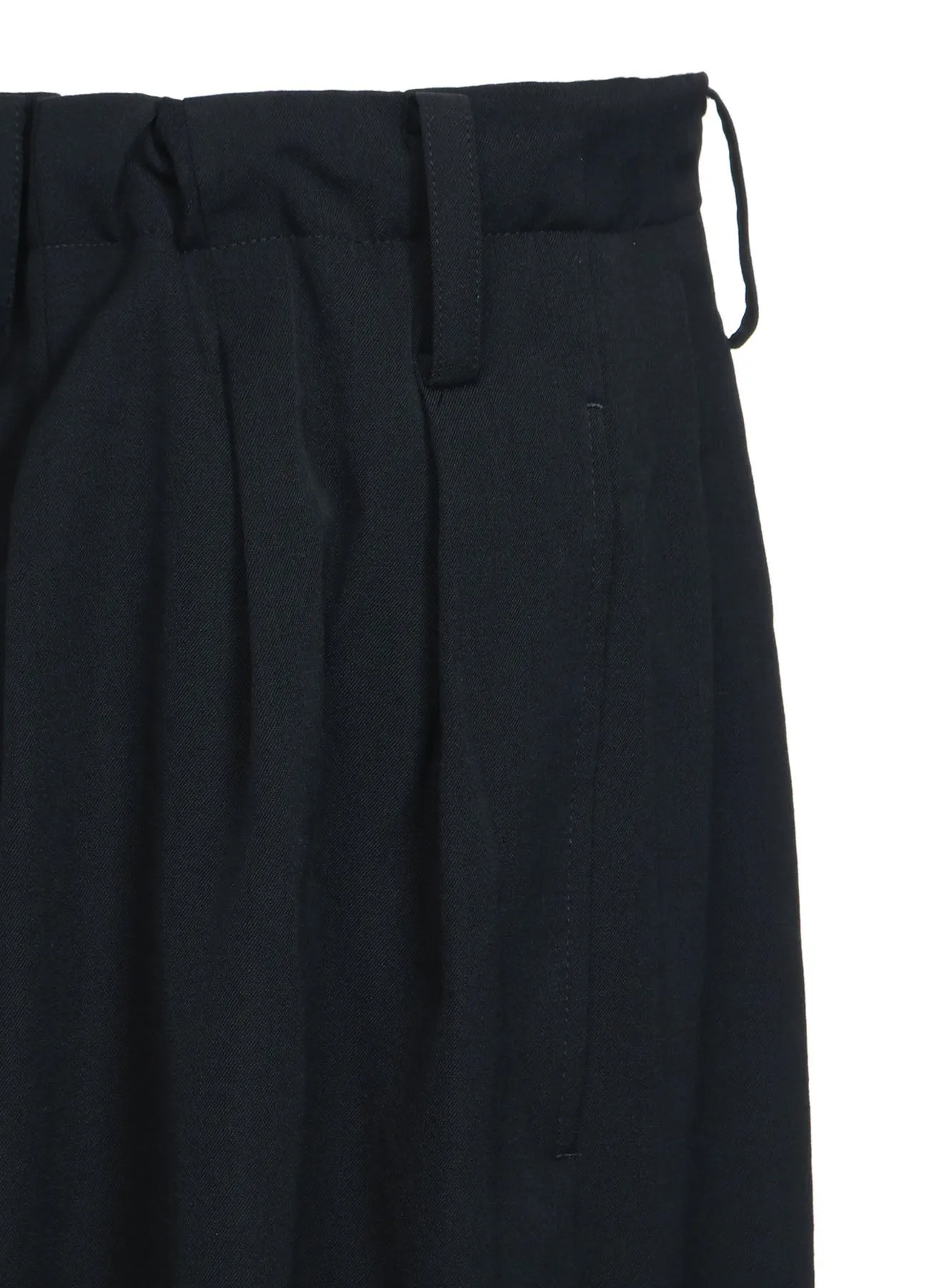 WASHER FINISHED WOOL GABARDINE BALLOON PANTS WITH ZIPPER POCKETS