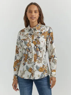 Wrangler Ladies All Occasion Western Snap Shirt - Western Floral - 112353153